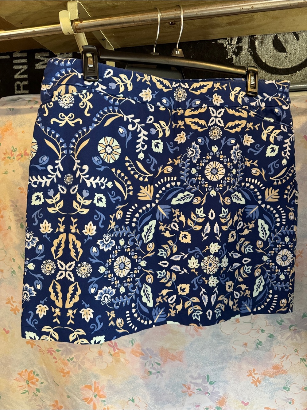 Navy Blue Patterned Women’s Skort